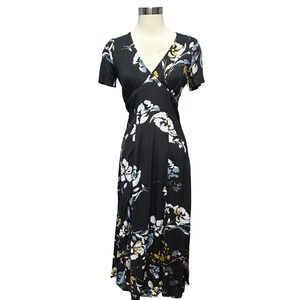 Yumi Kim Floral Babydoll Midi Dress Womens 6 Dark Fairy Feminine Flowy *Flaw
